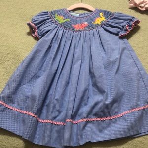 Smocked dinosaur dress - Velani Classics